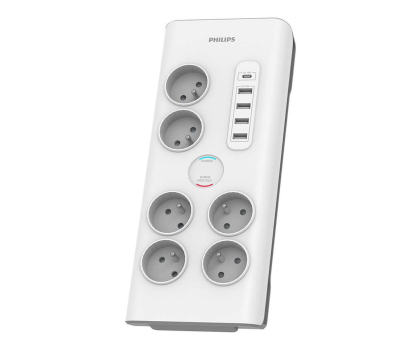 Listwa zasilająca PHILIPS 6 gniazd AC Fr 40W, 2 m Phil-SPN7060WA/60